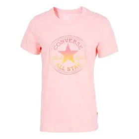 Alphabet Pattern Printing Round Neck Short Sleeve Pink