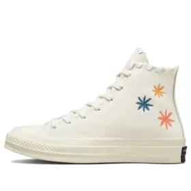 Chuck 70 High “Embroidered Floral – Egret”