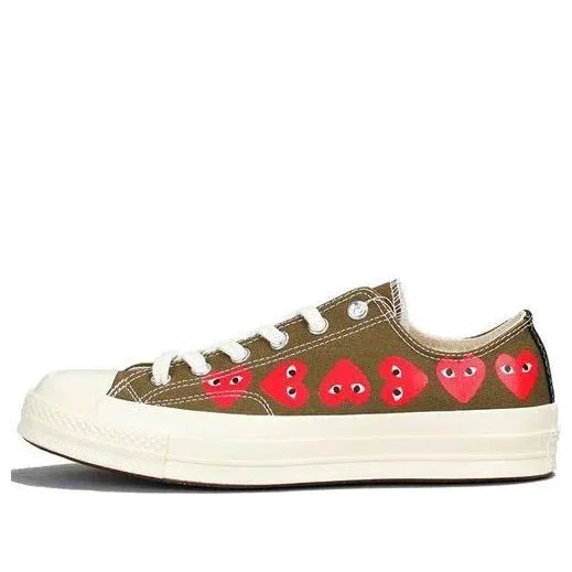 Converse x COMME des GARCONS PLAY Chuck 70 Low Multi Heart “Khaki” Converse x COMME des GARCONS PLAY Chuck 70 Low Multi Heart “Khaki”