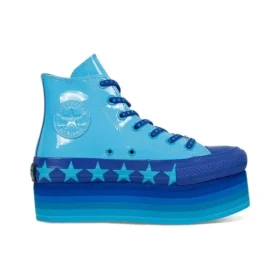 Converse x Miley Cyrus Chuck Taylor All Star Platform Faux Patent Hi “Gnarly Blue” Converse x Miley Cyrus Chuck Taylor All Star Platform Faux Patent Hi “Gnarly Blue”
