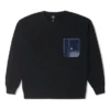 Denim Patchwork Crew Sweatshirt Asia Sizing “Black”