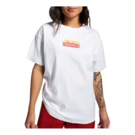Flaming Logo Oversized T-Shirt Asia Sizing “White Red”