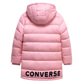 Long Down Jacket Asia Sizing “Pink Black”