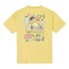 Men”s Converse Back Graffiti Cartoon Printing Loose Casual Round Neck Short Sleeve Gold T-Shirt Men”s Converse Back Graffiti Cartoon Printing Loose Casual Round Neck Short Sleeve Gold T-Shirt