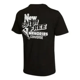 Men”s Converse Back Printing Casual Round Neck Short Sleeve Black Men”s Converse Back Printing Casual Round Neck Short Sleeve Black