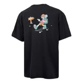 Men”s Converse Funny Cartoon Printing Pattern Breathable Sports Short Sleeve Black Men”s Converse Funny Cartoon Printing Pattern Breathable Sports Short Sleeve Black
