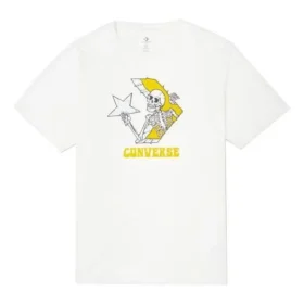 Men”s Converse Skeleton Printing Knit Round Neck Short Sleeve White Men”s Converse Skeleton Printing Knit Round Neck Short Sleeve White