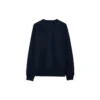 Men”s Converse x Kim Jones Crossover Solid Color Sports Knit Round Neck Pullover Navy Blue
