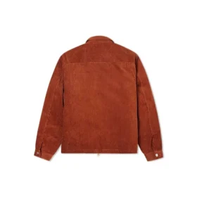 Retro Solid Color Corduroy Jacket Red Brown