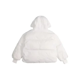 Short Down Fill Puffer Hooded Jacket Asia Sizing “White”
