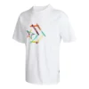 Star Chevron Printing Sports Round Neck Short Sleeve T-Shirt Asia Sizing “White”